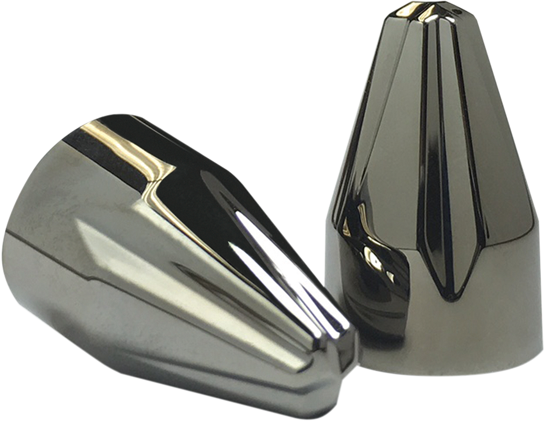 Ciro Fluted Caps - 1/4" - Black Chrome 70017 - Cycle City Outdoors