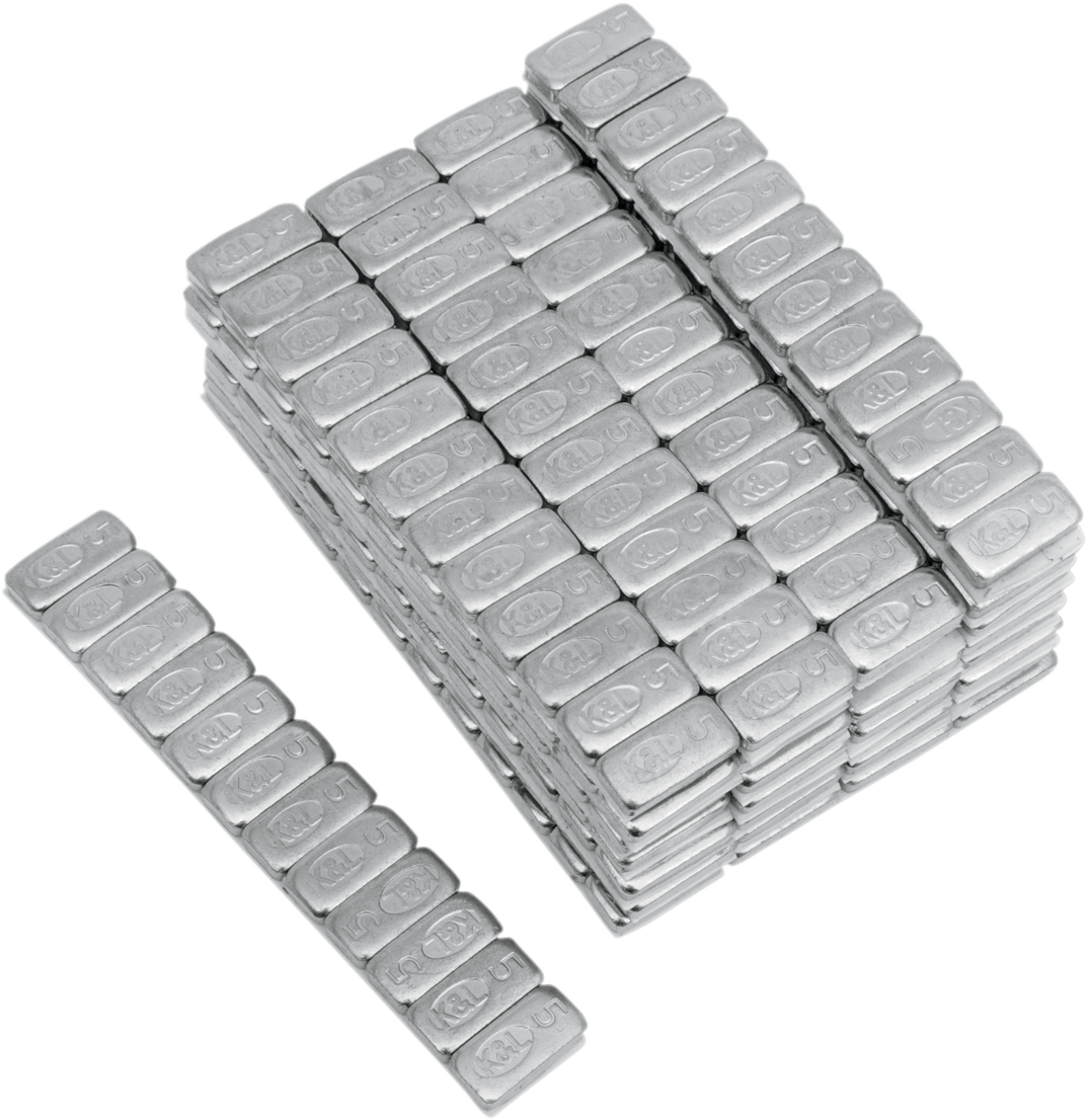 K&L SUPPLY Wheel Weights - Rectangle - Adhesive Stick-On - Chrome - 36 Pack 32-2434
