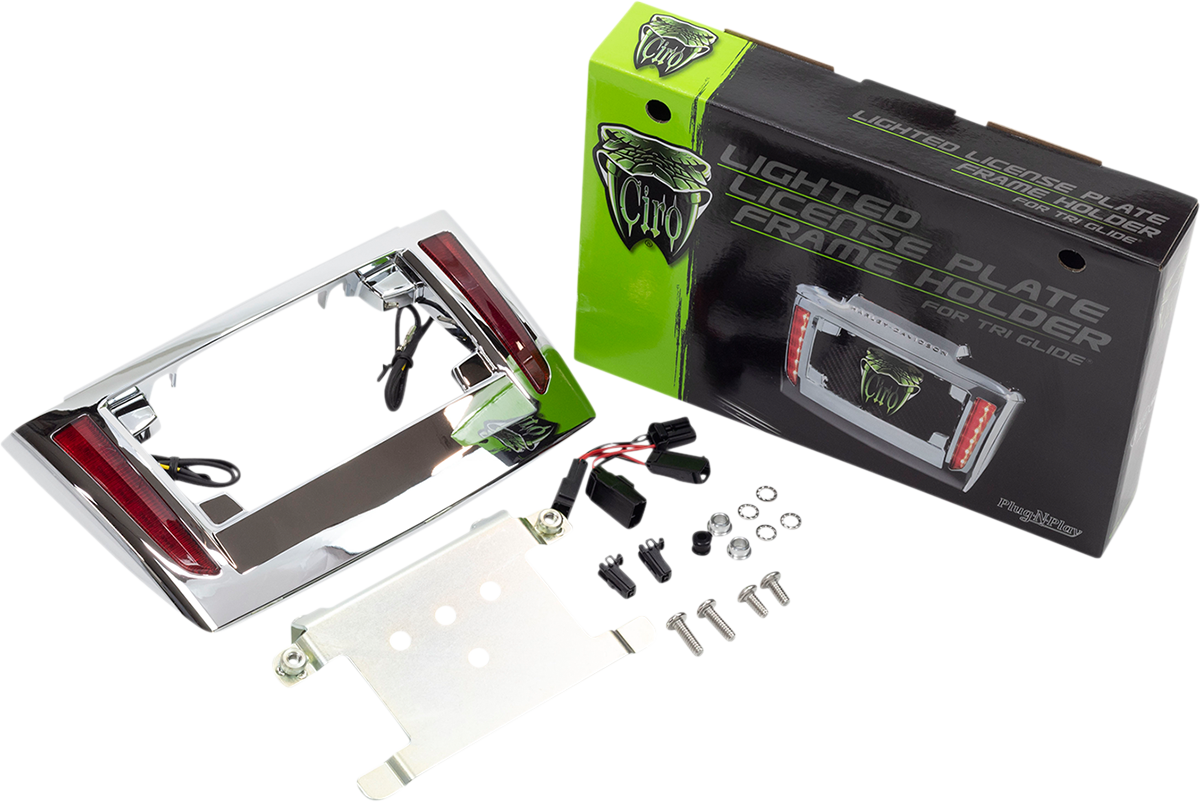 Ciro License Plate Frame - '09+ Trike - Chrome 40080 - Cycle City Outdoors