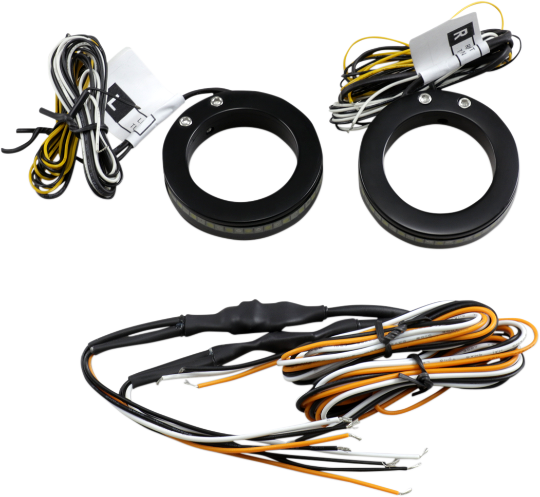 Custom Dynamics Turn Signals with Daytime Running Light - 37 mm - Black WA-37-AW-BS - Cycle City Outdoors