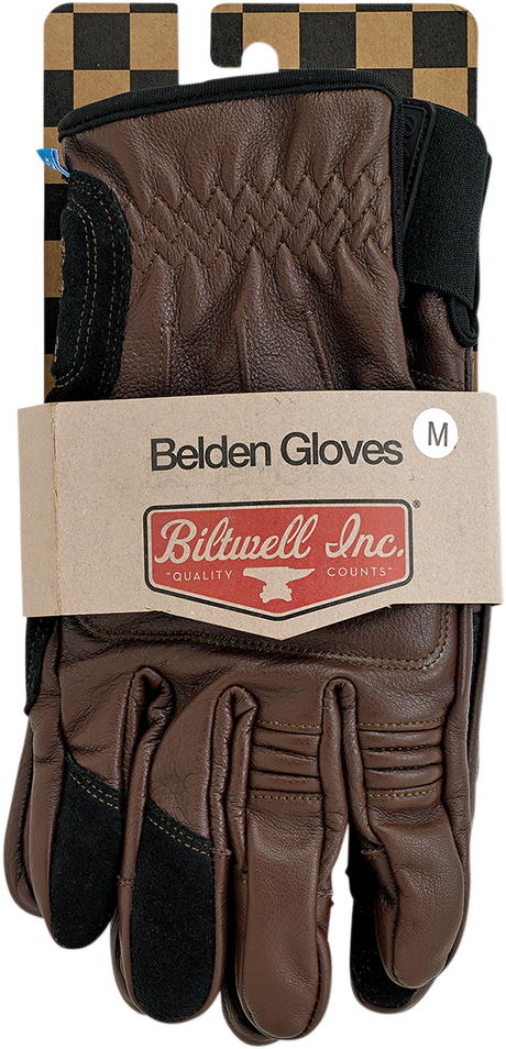 BILTWELL Belden Gloves - Chocolate/Black - XS 1505-0201-301