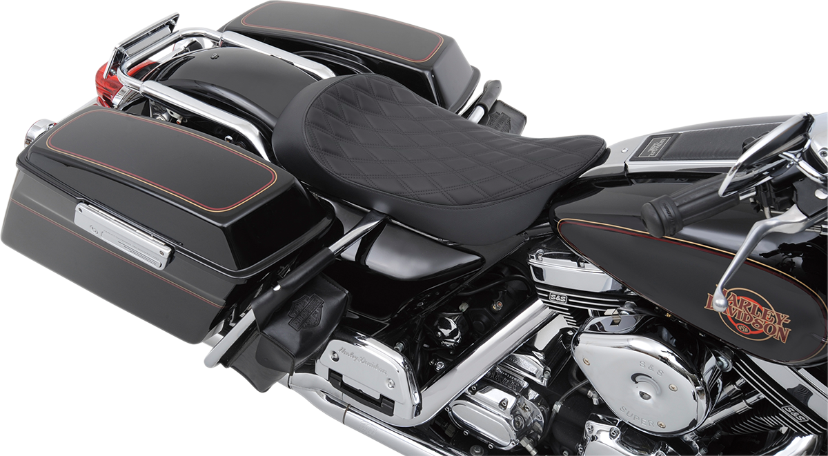 DRAG SPECIALTIES Low Solo Seat - Double Diamond - FLHR/FLHX '99-'07 0801-1155 - Cycle City Outdoors