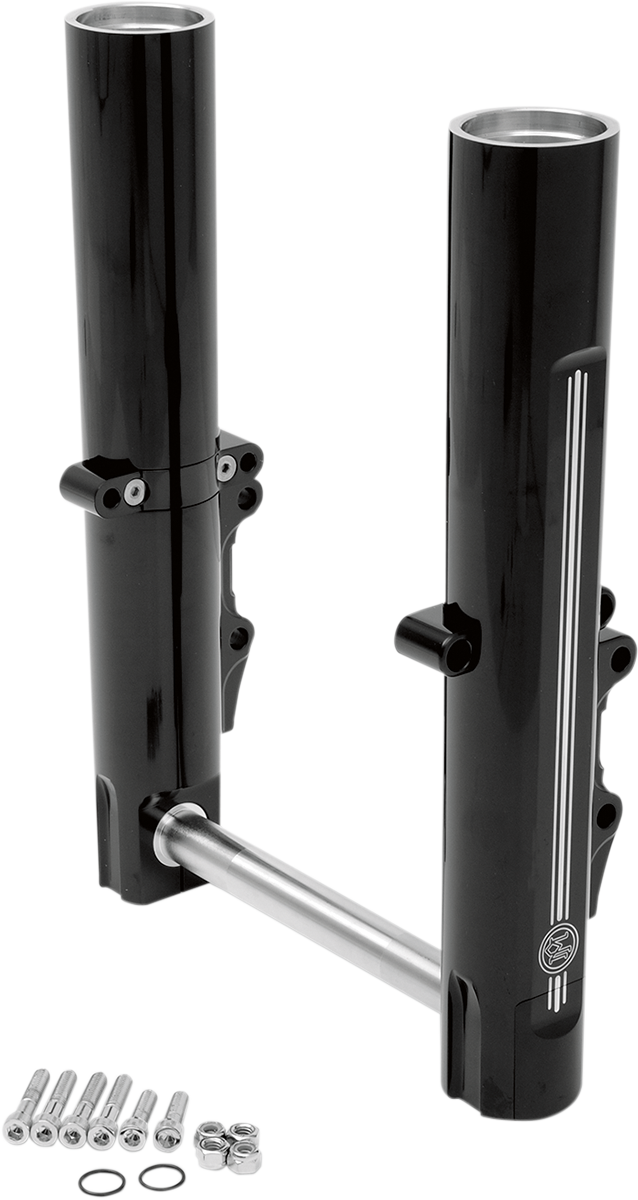 PERFORMANCE MACHINE (PM) Fork Leg Kit - Black - Lower - Dual Disc - Contrast Cut - '14-'20 FL 0208-2096-BM
