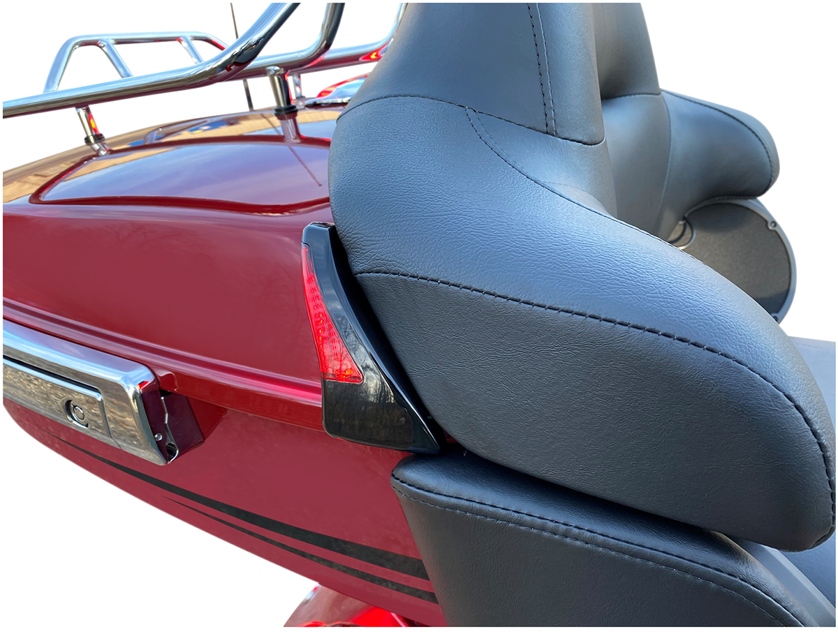 Custom Dynamics Sequential Tour Pak Seat Back Rest LED Lights - Black/Red - FLH CD-TPBR-14-RB - Cycle City Outdoors