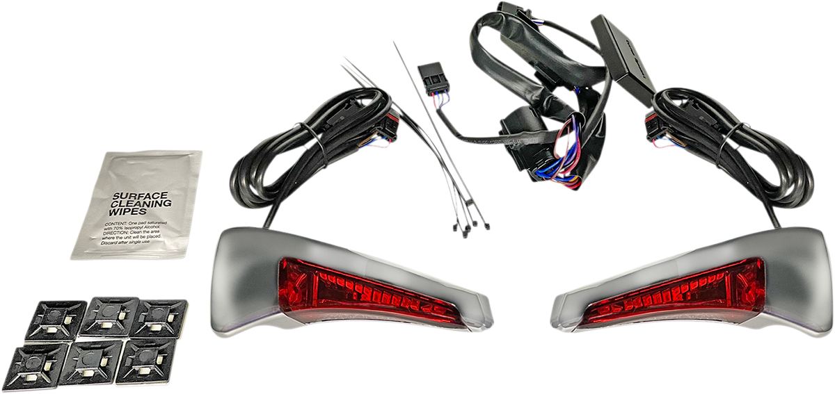 Custom Dynamics Sequential Tour Pak Seat Back Rest LED Lights - Chrome/Red - FLH CD-TPBR-14-RC - Cycle City Outdoors