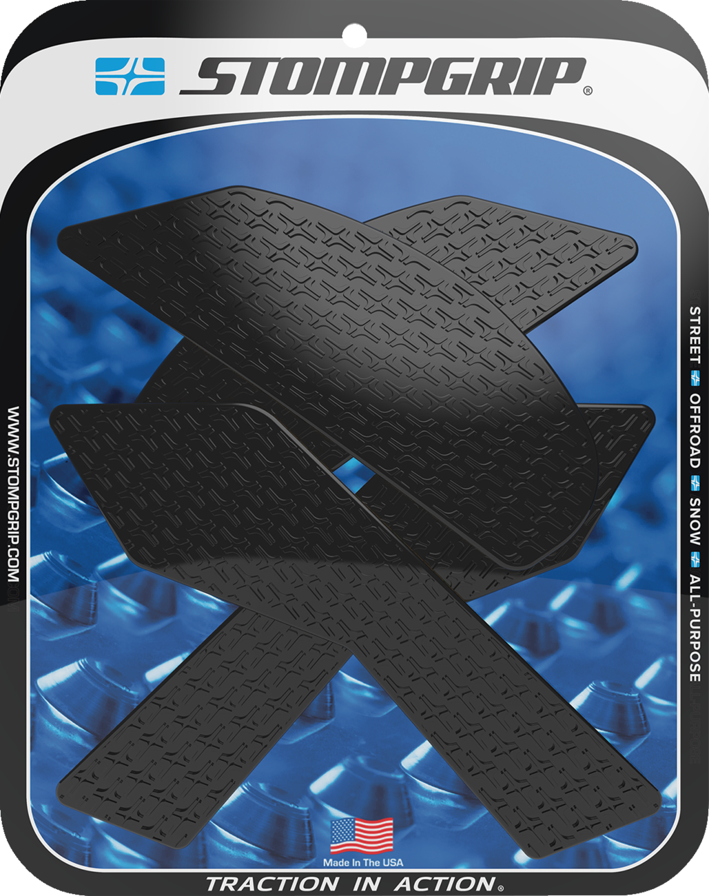 STOMPGRIP 55-14-0144B Tank Grips - Icon - Black - Kawasaki - Z '17-'25 | Street
