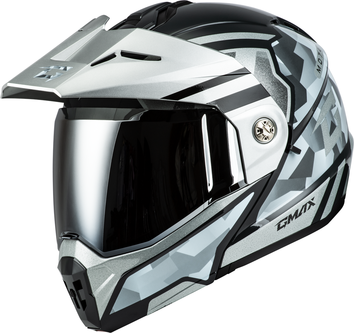 Md 74 Striker Modular Helmet W Slvr Shield Slvr/Blu Mtlc Lg