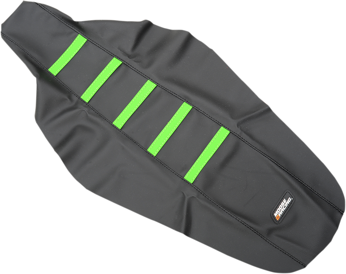 MOOSE RACING Ribbed Seat Cover - Black Cover/Green Ribs - Kawasaki KXF45016-334RT - Cycle City Outdoors