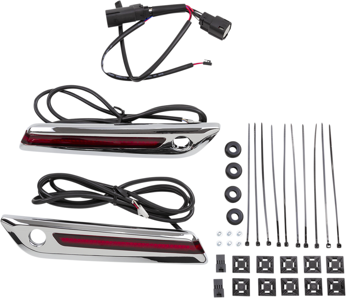 CIRO Hinge Covers - Red/Chrome 40170 - Cycle City Outdoors