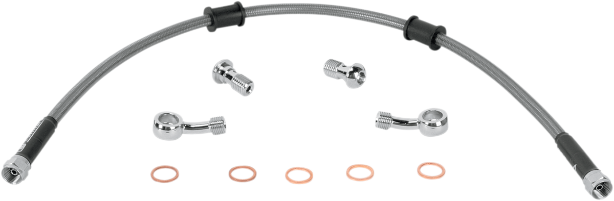 MOOSE RACING Brake Line - Rear - Stainless Steel - KLR 650 KAW-6030R - Cycle City Outdoors