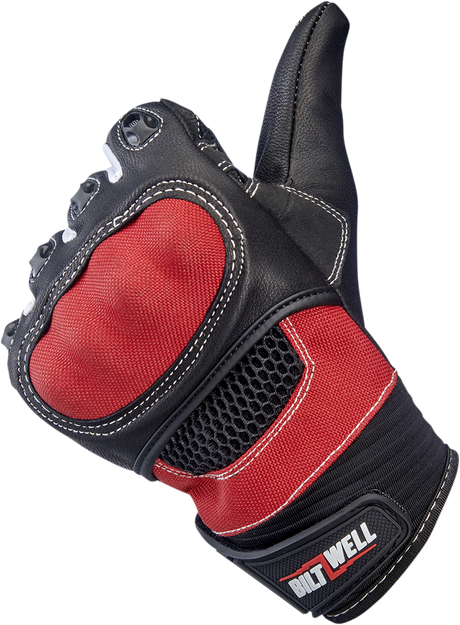 BILTWELL Bridgeport Gloves - Red - Medium 1509-0801-303