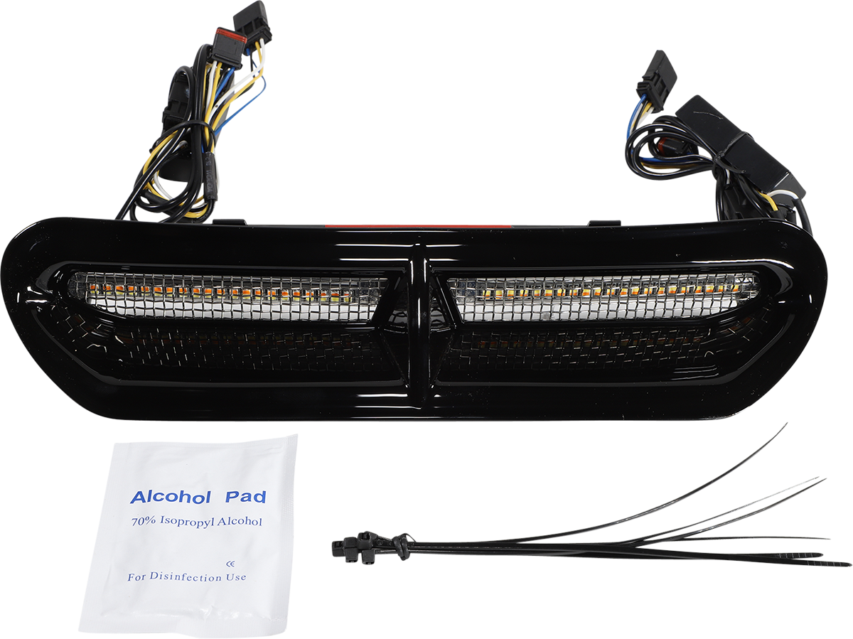 Custom Dynamics LED Vent Insert - Amber/White - Black w/ Stainless Mesh CD-VENT-AW2-B - Cycle City Outdoors