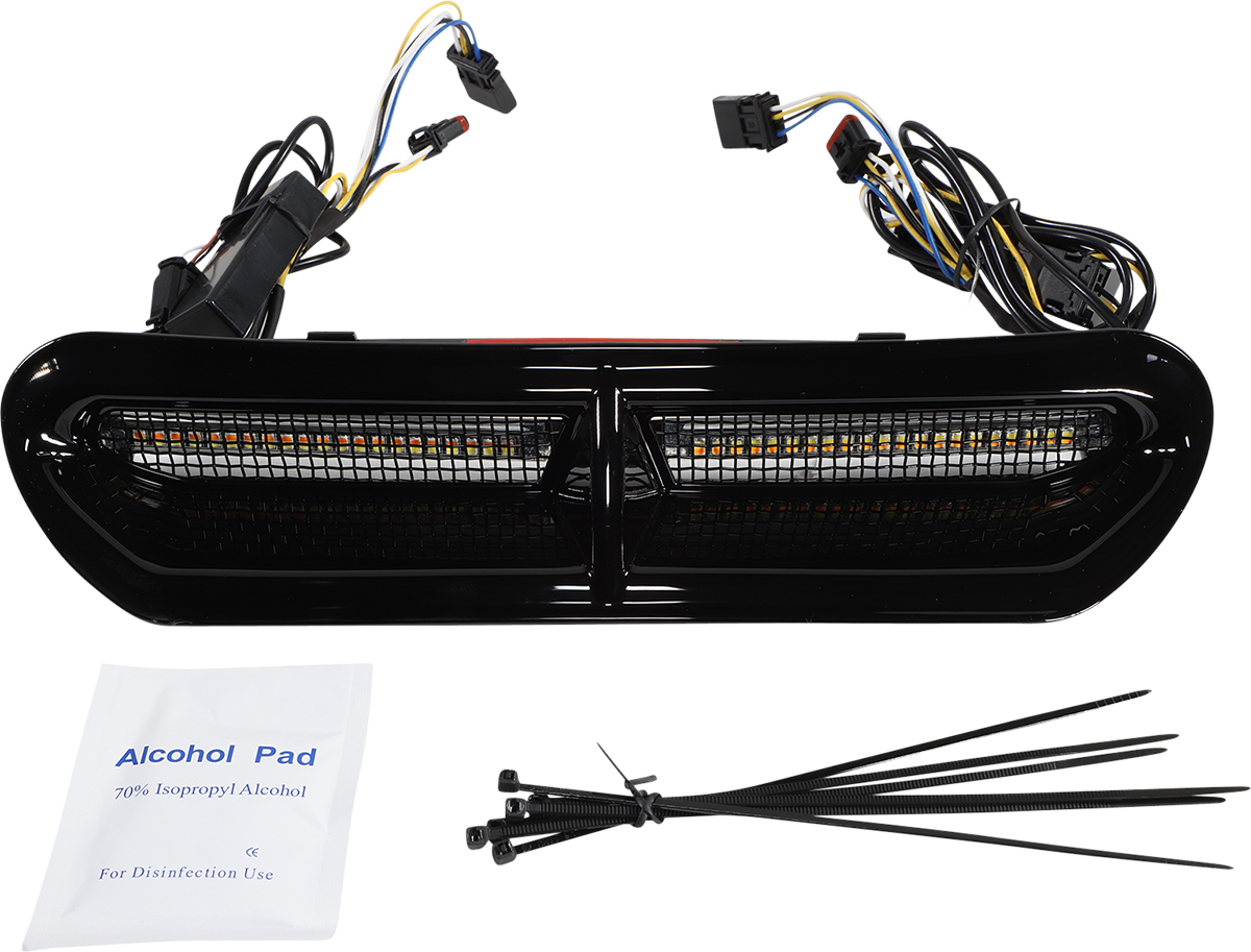 Custom Dynamics LED Vent Insert - Amber/White - Black w/ Black Mesh CD-VENT-AW2-BB - Cycle City Outdoors