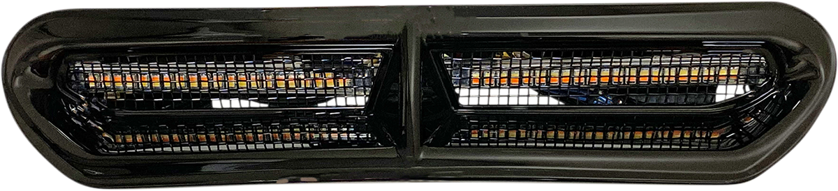 Custom Dynamics LED Vent Insert - Amber/White - Black w/ Black Mesh CD-VENT-AW2-BB - Cycle City Outdoors