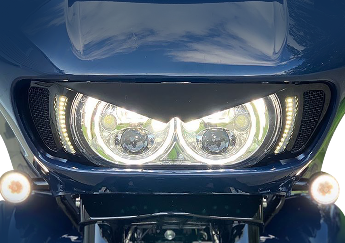 Custom Dynamics LED Vent Insert - Amber/White - Black w/ Black Mesh CD-RG-V-AW2-BB - Cycle City Outdoors