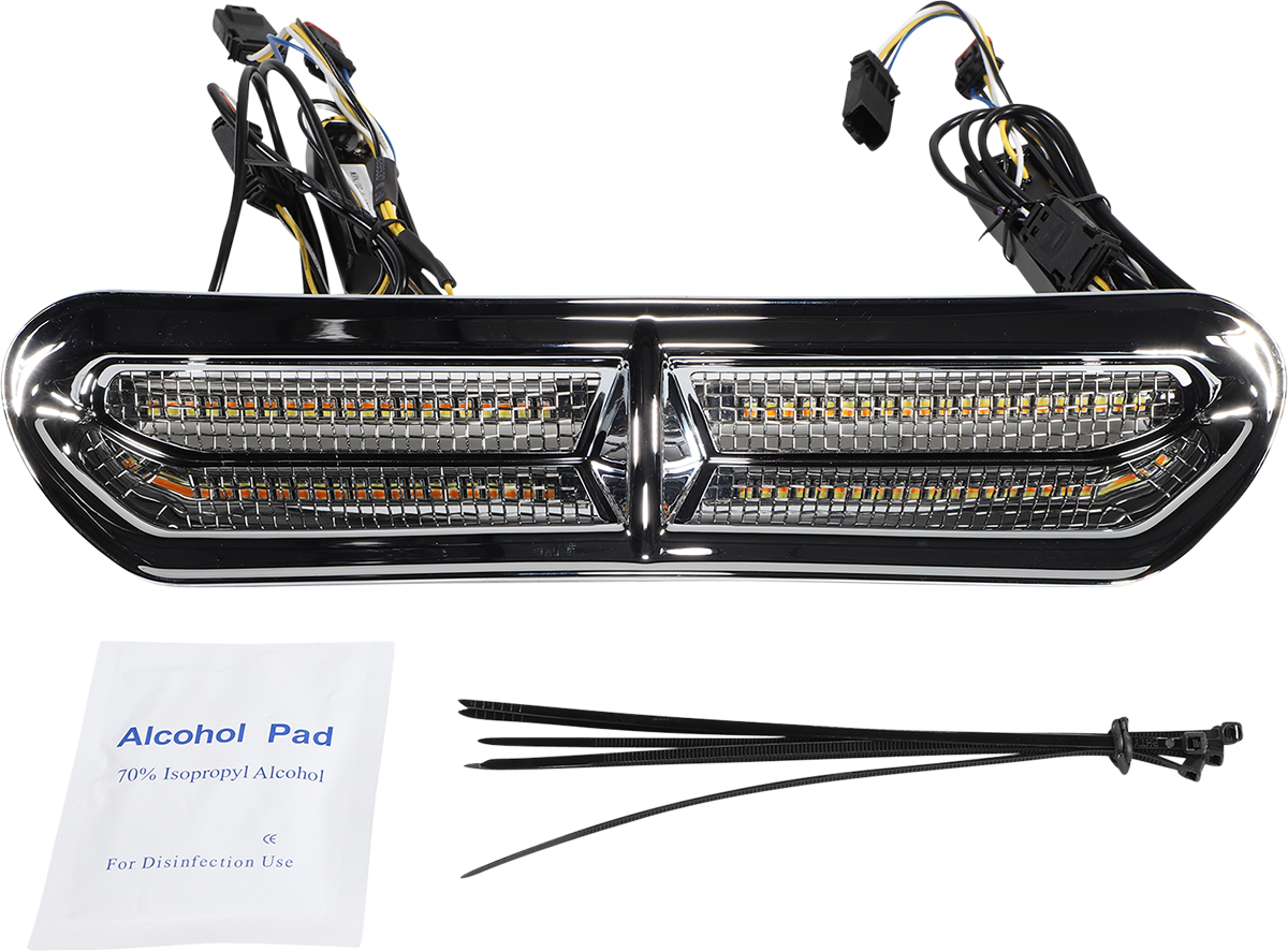 Custom Dynamics LED Vent Insert - Amber/White - Chrome w/ Stainless Mesh CD-VENT-AW2-C - Cycle City Outdoors