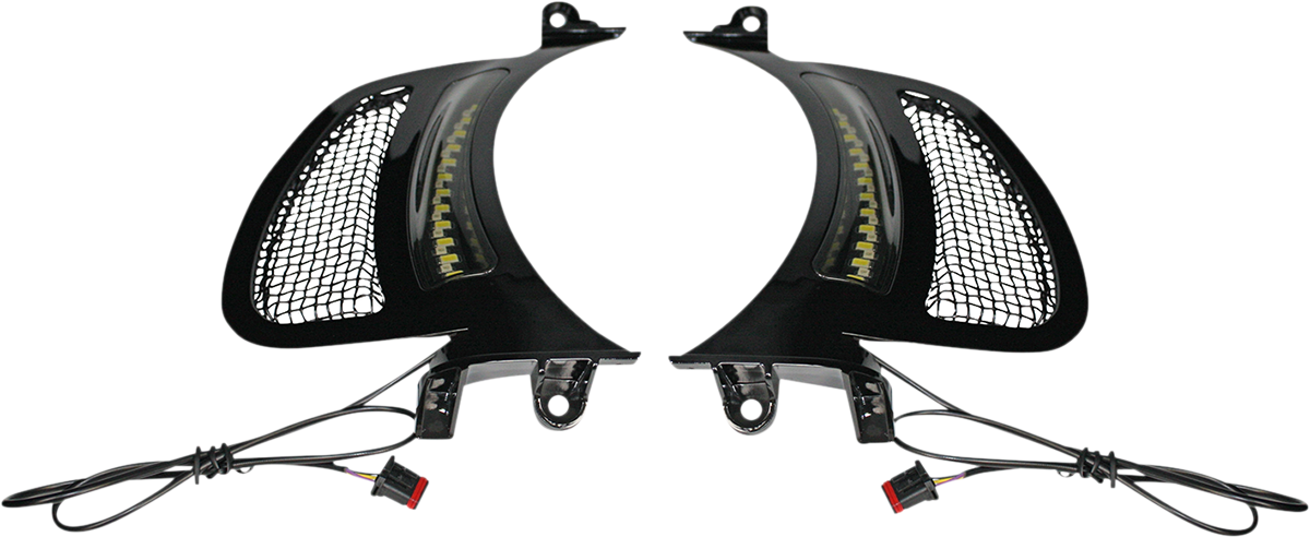 Custom Dynamics LED Vent Insert - Amber/White - Black w/ Black Mesh CD-RG-V-AW2-BB - Cycle City Outdoors