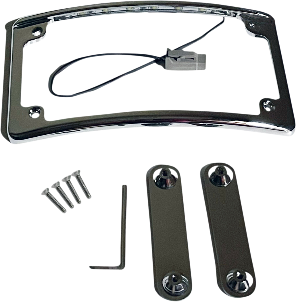 Custom Dynamics LED License Plate Frame - CVO - Chrome LPF-RAD-CVO-C - Cycle City Outdoors