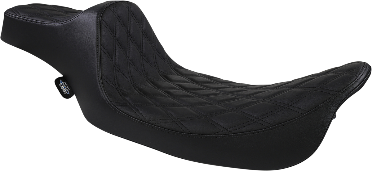 DRAG SPECIALTIES Extended Reach Predator III Seat - Double Diamond - Black Stitching - FL '99-'07 08011369 - Cycle City Outdoors