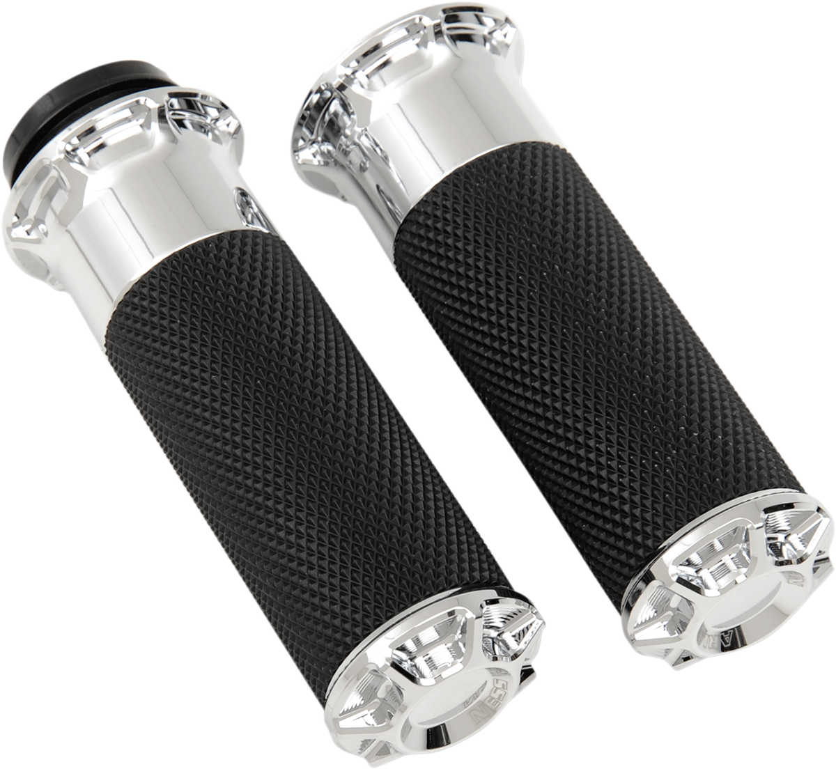 ARLEN NESS Beveled Grips - TBW - Chrome 07-328