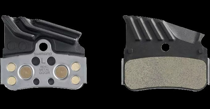 Shimano N04C-MF Disc Brake Pads and Springs - Metal Compound, Finned Alloy and Stainless Steel Back Plate, One Pair