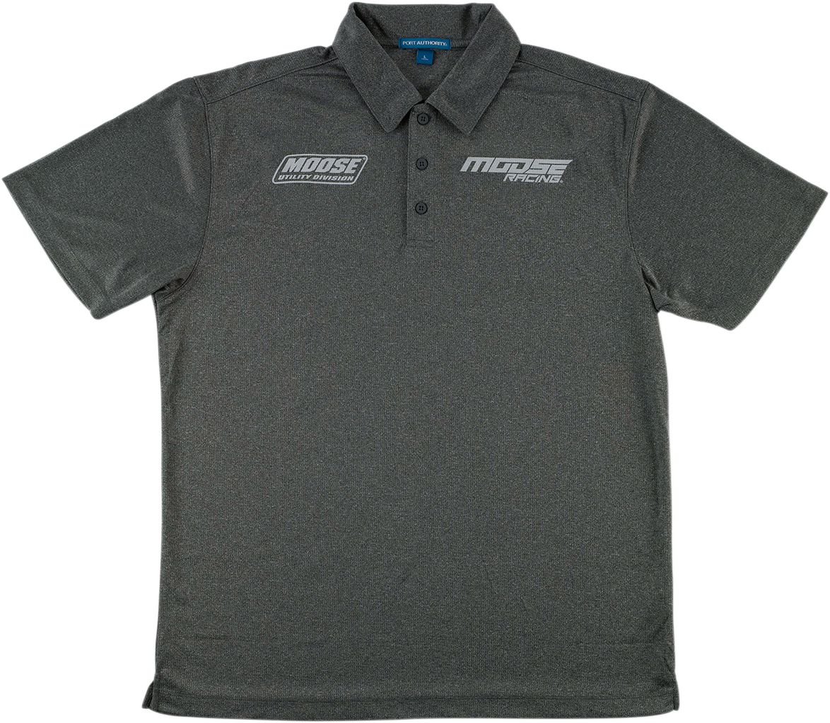 MOOSE RACING Polo Shirt - Heather Charcoal - Medium 3040-2655 - Cycle City Outdoors