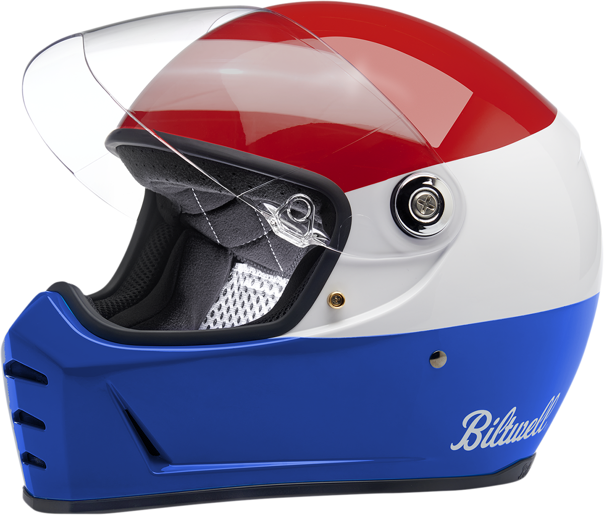 BILTWELL Lane Splitter Helmet - Podium - Gloss Red/White/Blue - 2XL 1004-549-106