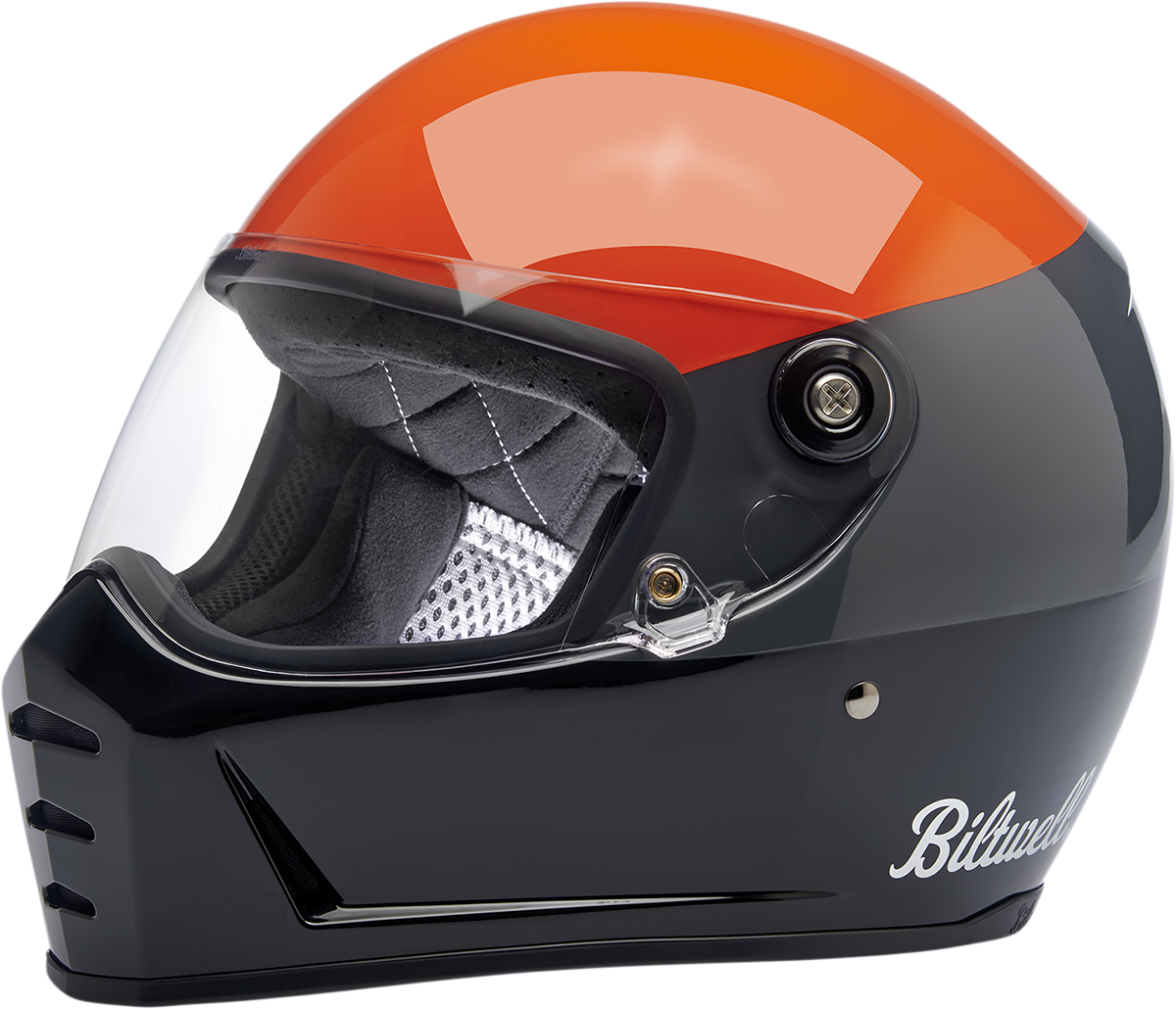 BILTWELL Lane Splitter Helmet - Podium - Gloss Orange/Gray/Black - XL 1004-550-105