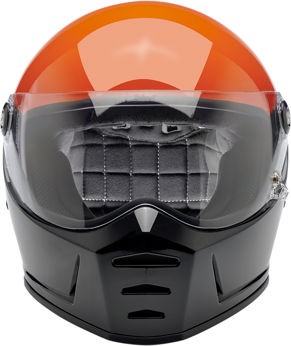 BILTWELL Lane Splitter Helmet - Podium - Gloss Orange/Gray/Black - Small 1004-550-102
