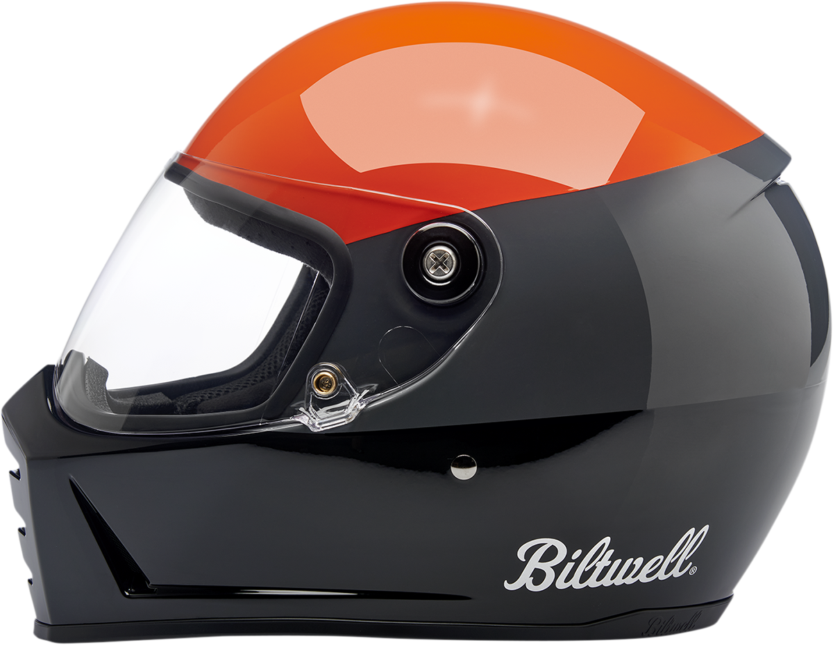 BILTWELL Lane Splitter Helmet - Podium - Gloss Orange/Gray/Black - Large 1004-550-104
