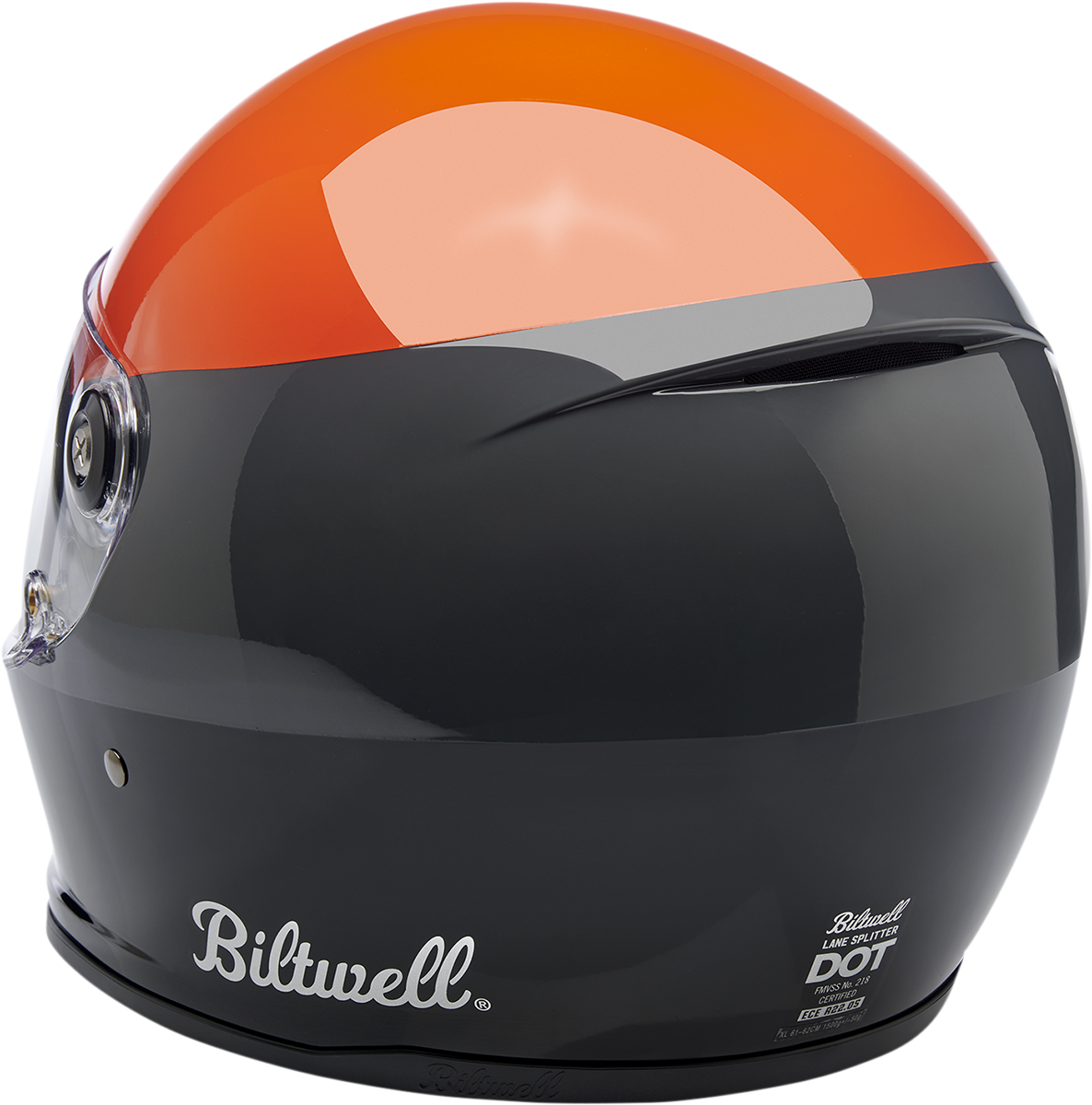 BILTWELL Lane Splitter Helmet - Podium - Gloss Orange/Gray/Black - Small 1004-550-102