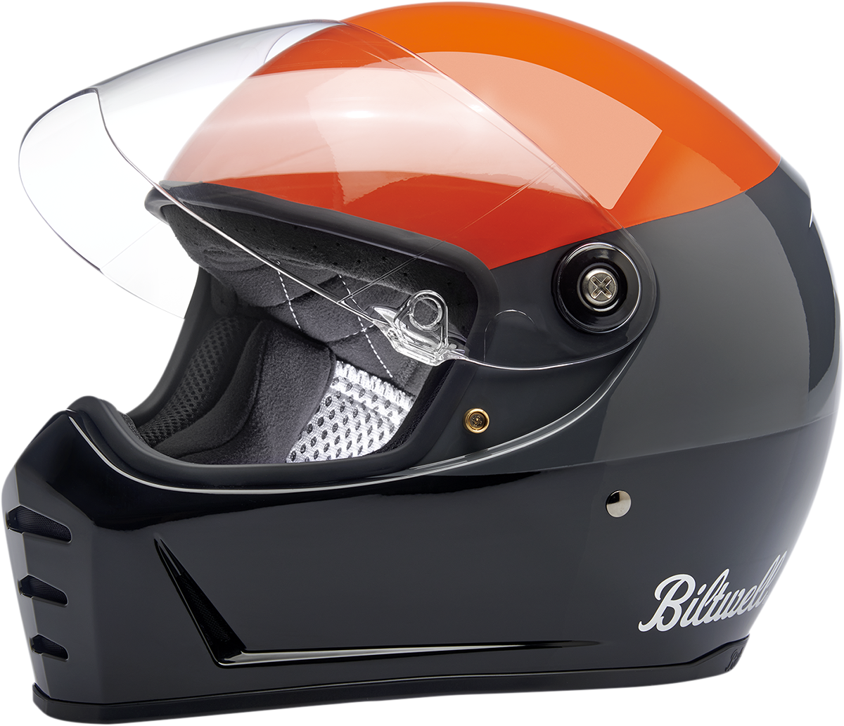BILTWELL Lane Splitter Helmet - Podium - Gloss Orange/Gray/Black - XS 1004-550-101