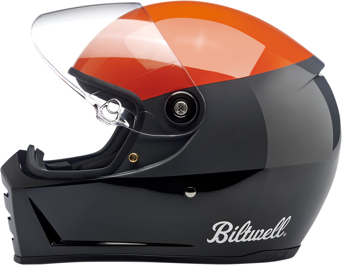 BILTWELL Lane Splitter Helmet - Podium - Gloss Orange/Gray/Black - 2XL 1004-550-106
