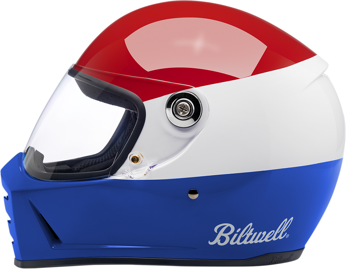 BILTWELL Lane Splitter Helmet - Podium - Gloss Red/White/Blue - Medium 1004-549-103