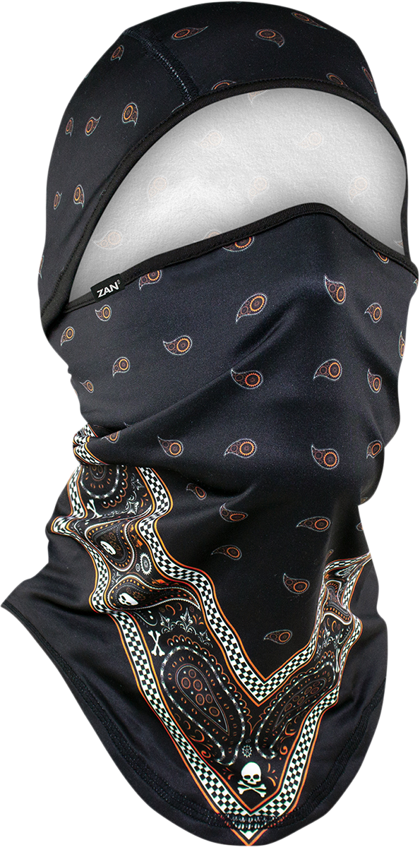 ZAN HEADGEAR SportFlex? Convertible Balaclava - Black/Orange Bandanna WB4L197