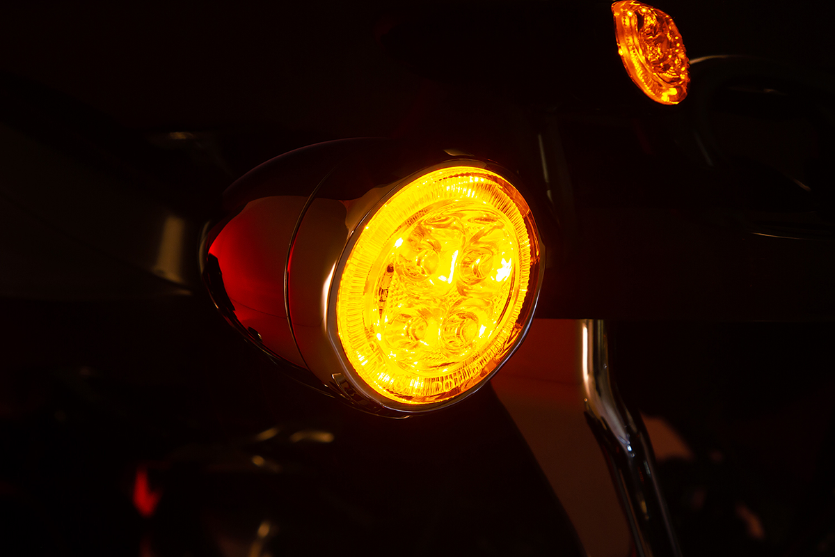 CIRO Turn Signal Insert - Amber/White LED - Smoke Lens - Chrome 45600