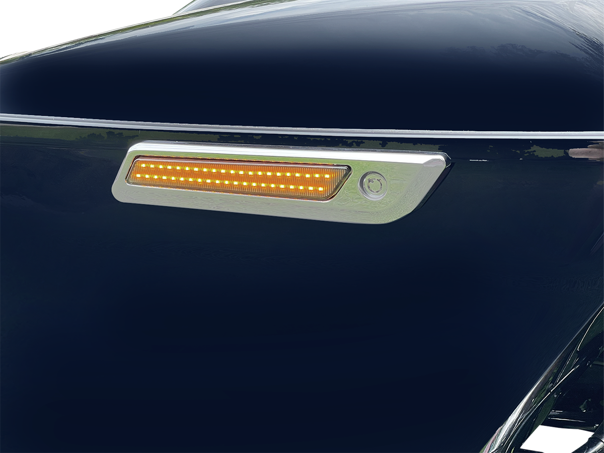 Custom Dynamics Latch Light - Saddlebag - Dual Color - Smoke - Chrome CD-SBL-DC-SC - Cycle City Outdoors