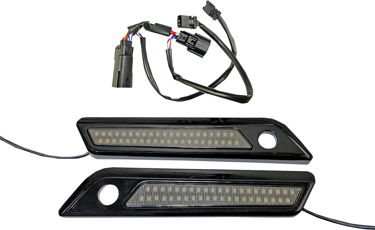 Custom Dynamics Latch Light - Saddlebag - Dual Color - Smoke - Black CD-SBL-DC4-SB - Cycle City Outdoors