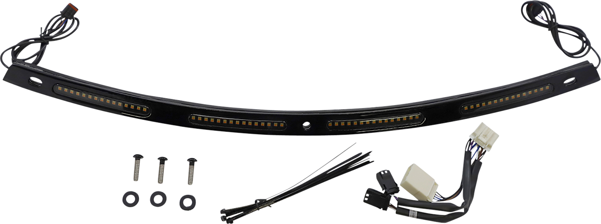 Custom Dynamics Windshield Trim - Sequential Turn Signals - Black CD-WT2-SEQ-05-B - Cycle City Outdoors