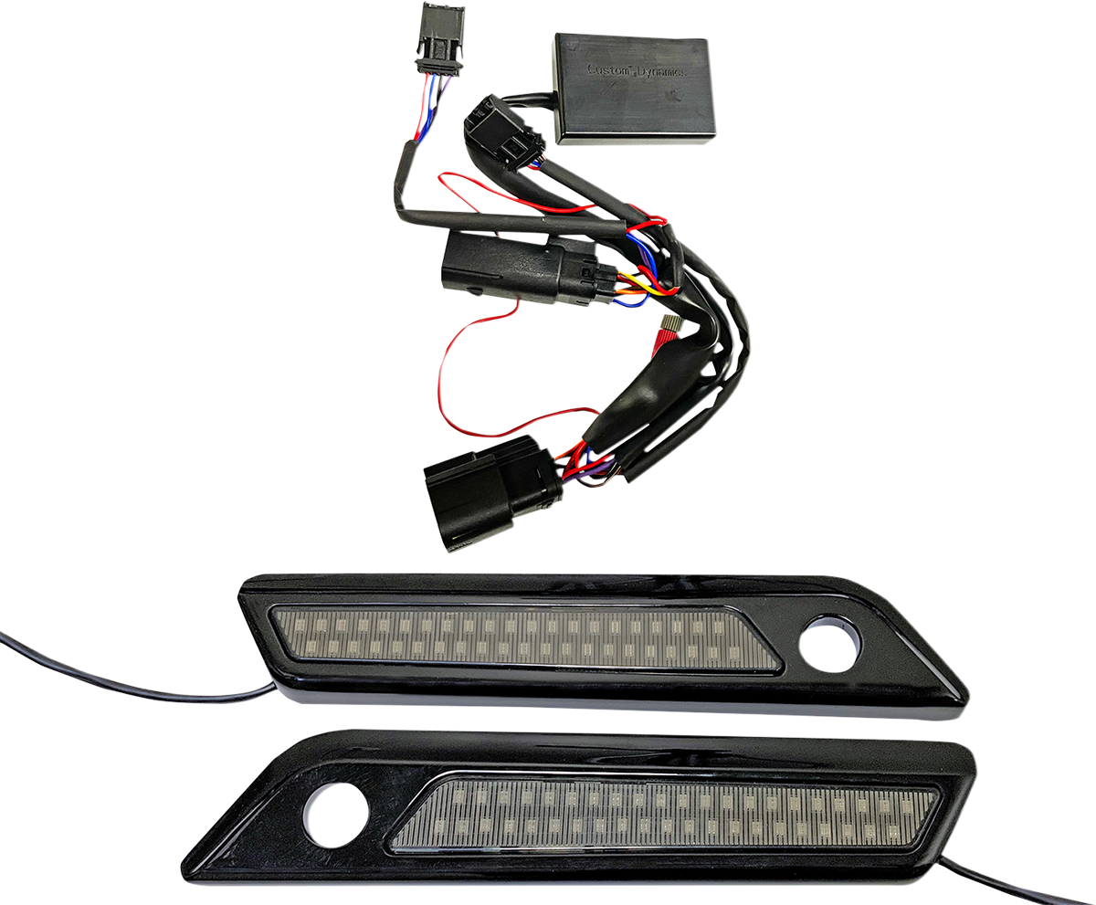 Custom Dynamics Latch Light - Saddlebag - Dual Color - Smoke - Black CD-SBL-DC-SB - Cycle City Outdoors