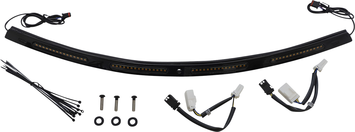 Custom Dynamics Windshield Trim - Sequential Turn Signals - Black CD-WT2-SEQ-01-B - Cycle City Outdoors