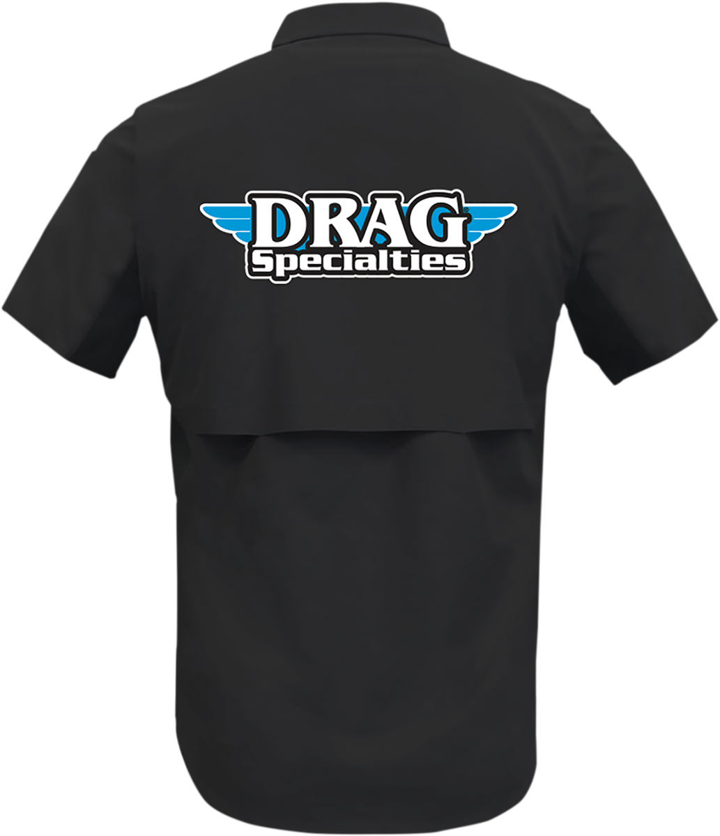 THROTTLE THREADS Drag Specialties Vented Shop Shirt - Black - 2XL DRG31ST26BK2X - Cycle City Outdoors