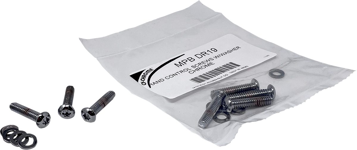 DRAG SPECIALTIES Screw Kit - Hand Control - Chrome MPBDR19