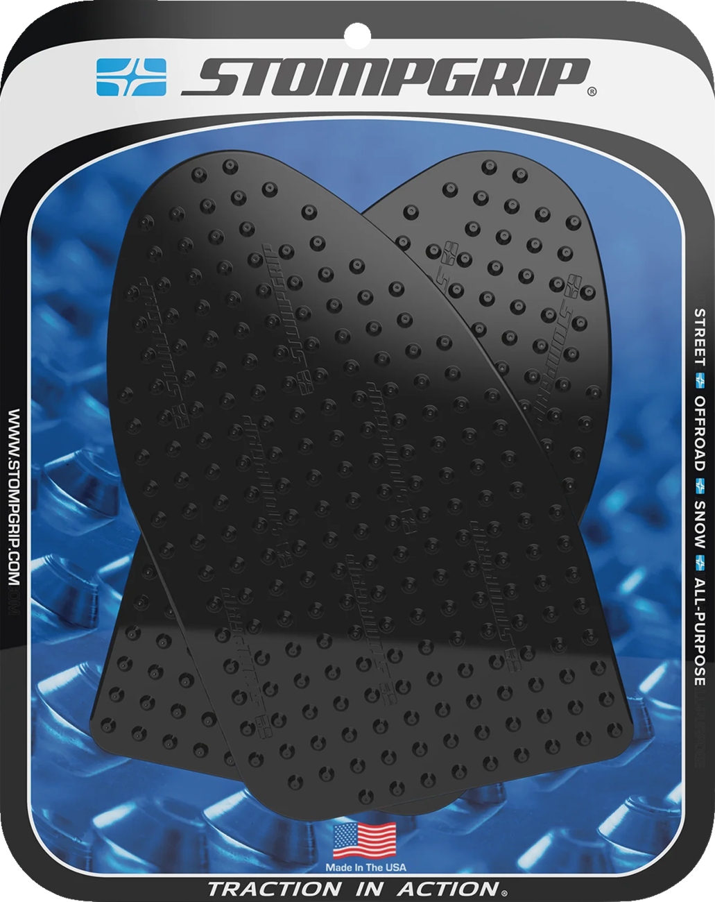 STOMPGRIP 55-10-0179B Tank Grips - Volcano - Black - Suzuki - GS '22-'25 | Street