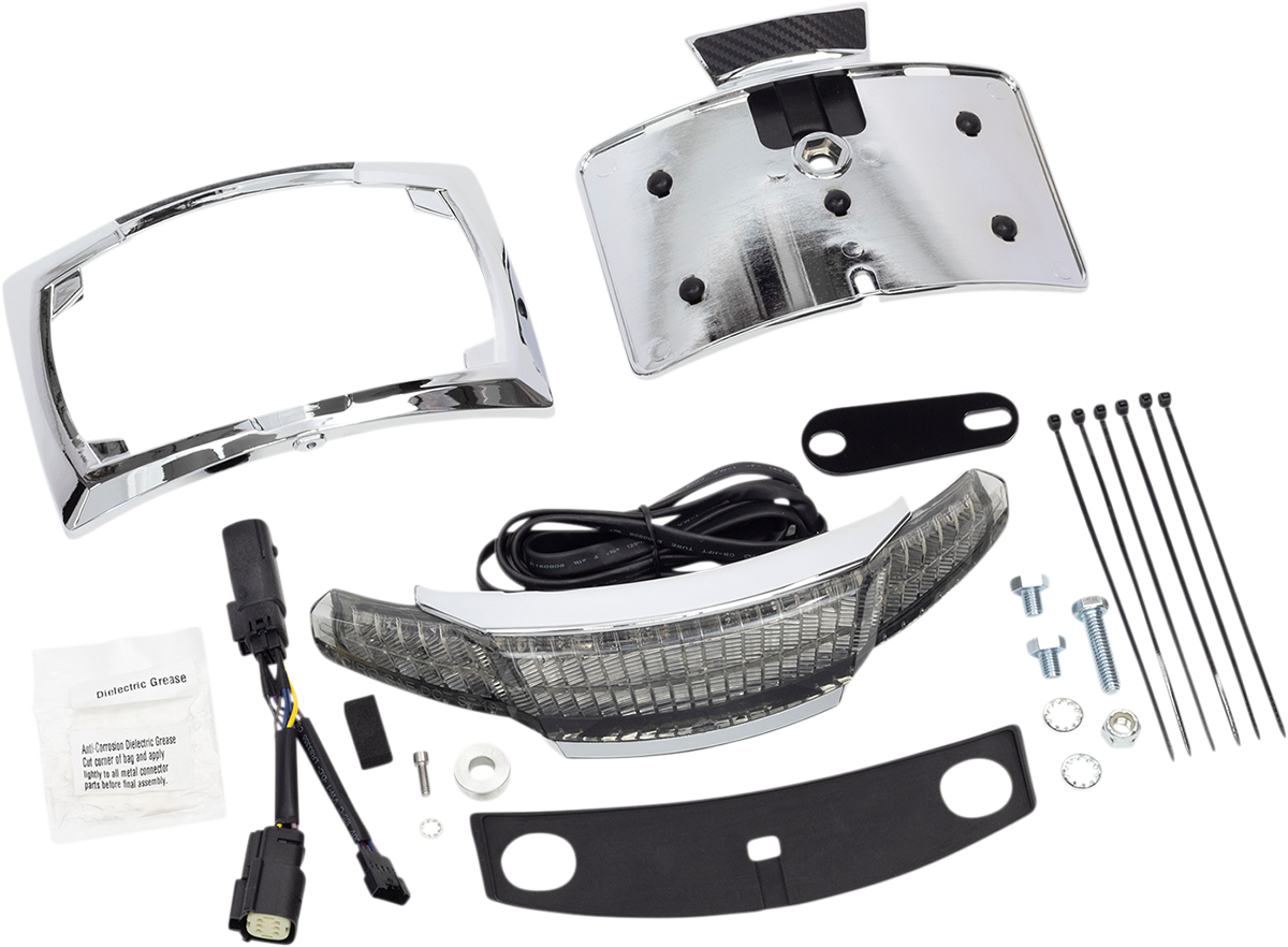 Ciro Taillight/License Plate Frame - Chrome - Smoke Lens 40254 - Cycle City Outdoors