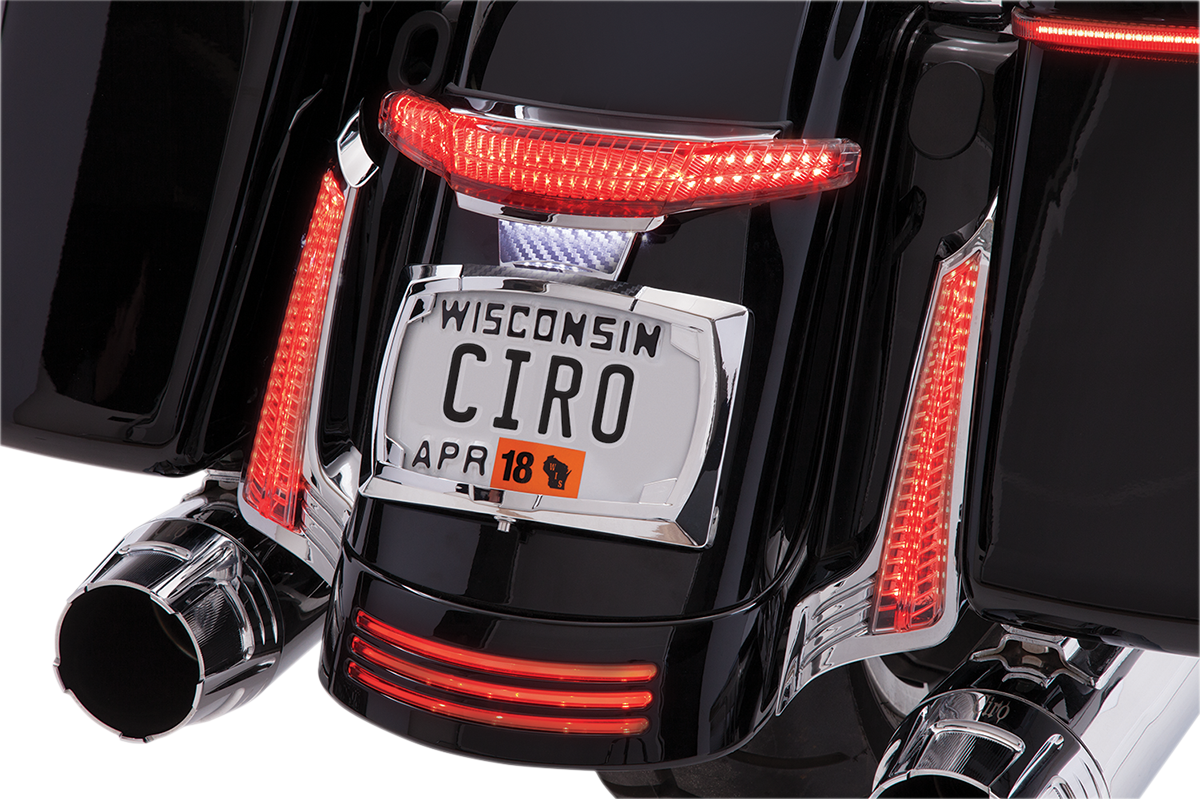 Ciro Taillight/License Plate Frame - Chrome - Smoke Lens 40254 - Cycle City Outdoors