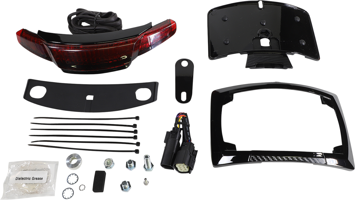 Ciro Taillight/License Plate Frame - Black - Red Lens 40256 - Cycle City Outdoors