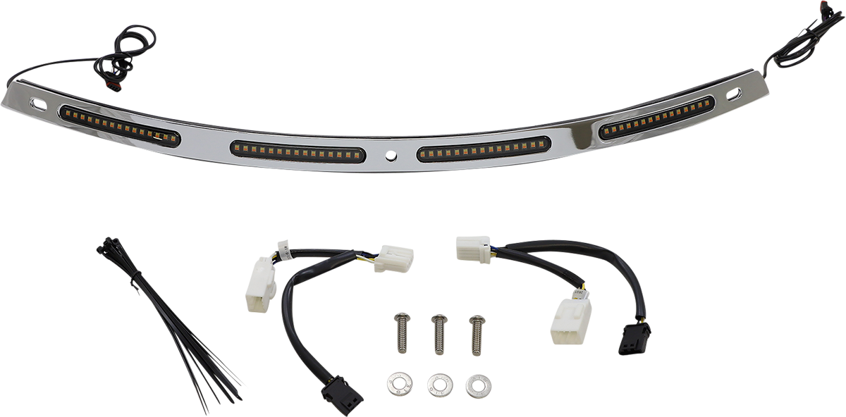 Custom Dynamics Windshield Trim - Sequential Turn Signals - Chrome CD-WT2-SEQ-01-C - Cycle City Outdoors