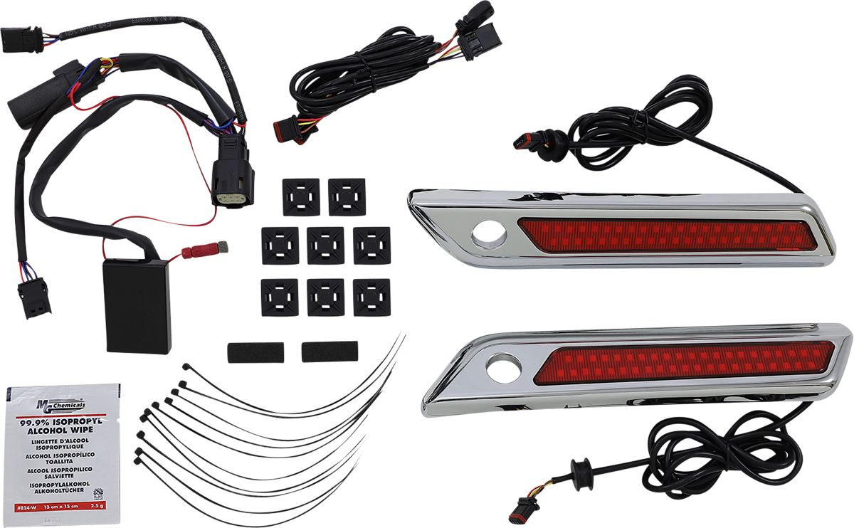 Custom Dynamics Latch Light - Saddlebag - Dual Color - Red - Chrome CD-SBL-DC-RC - Cycle City Outdoors