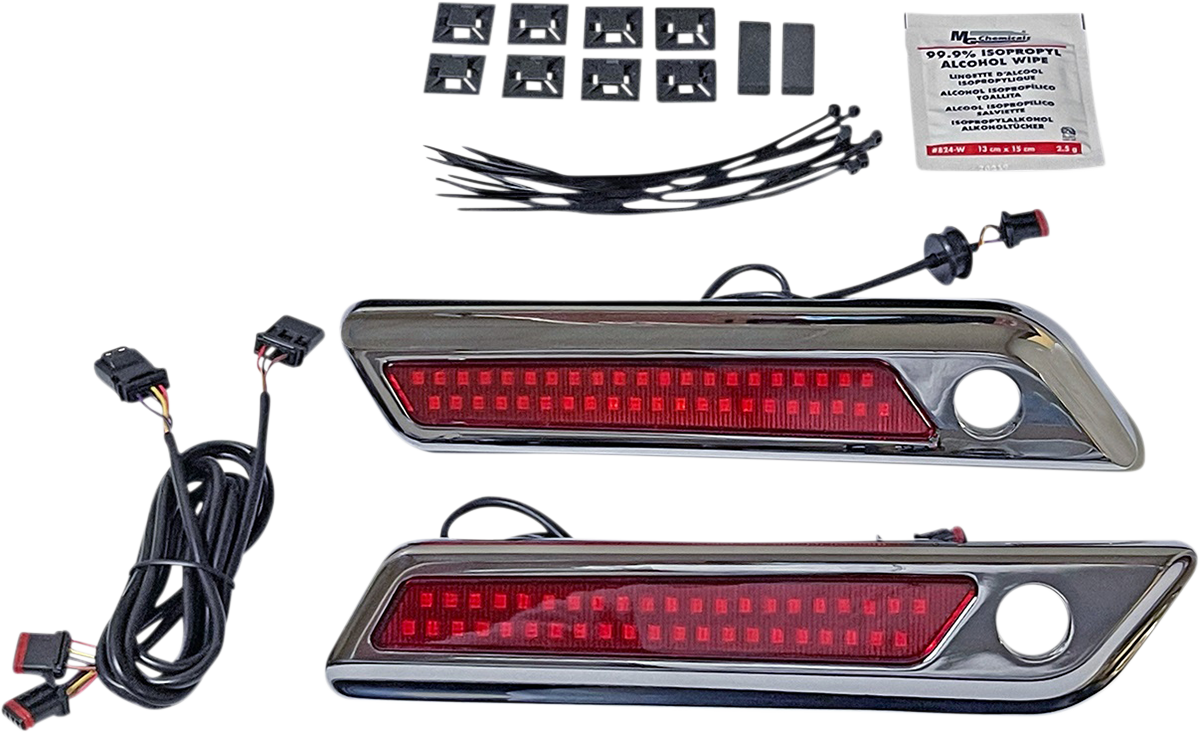 Custom Dynamics Latch Light - Saddlebag - Dual Color - Red - Chrome CD-SBL-DC-RC - Cycle City Outdoors